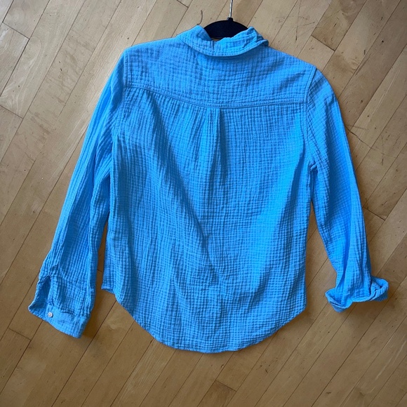 Lilly Pulitzer Ocean Blue cotton gauze shirt, XS, G1079 - Picture 5 of 5